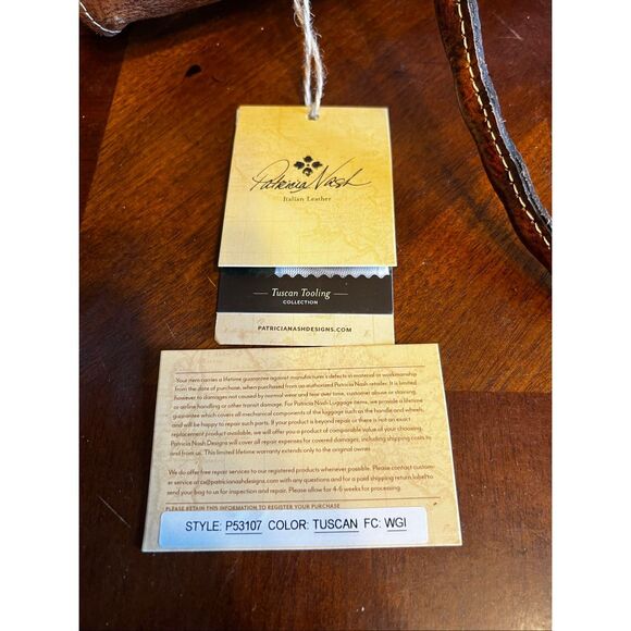 Patricia Nash tooled leather Vienna satchel in Tuscan finish 100% leather - Picture 12 of 13